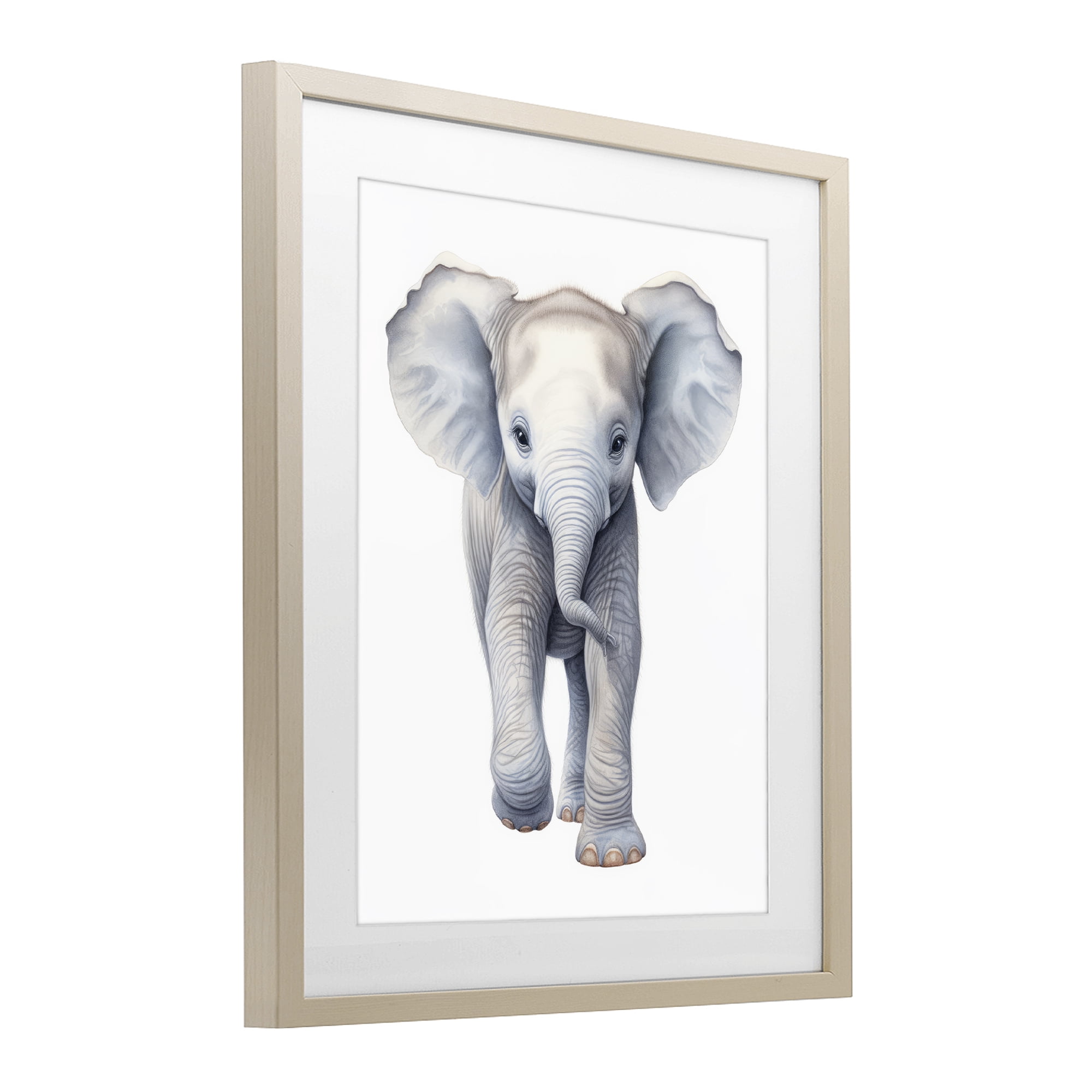Stupell Industries Big Budding Pachyderm Birch Framed Print Under Glass, design by Ray Powers