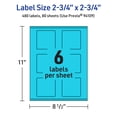 thumbnail image 6 of Avery Printable Square Labels, Bright Blue, 2.75" x 2.75", 480ct, 6 of 11