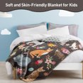 thumbnail image 2 of Cats Blanket Cat Present Soft Flannel Lightweight Cats and Flowers Throw, 2 of 4