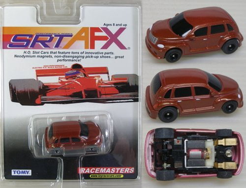 AFX Racemaster HO Slot Car PT Cruiser Body SRT Chassis Silver Flame 
