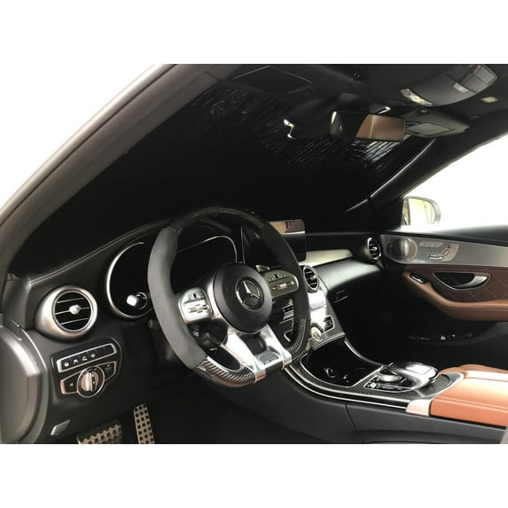 HeatShield, The Original Windshield Sun Shade, Custom-Fit for Mercedes-Benz C300 Sedan w/ Driver Assistance Package 2019, 2020, 2021, Silver Series