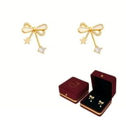 AIDAIL Butterfly Hoop Earrings,14K Gold Silver Crystal Butterfly Drop Dangle Earrings for Women Teen Girls
