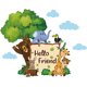 thumbnail image 1 of Pegatinas de pared de bosque, animales de cartón, calcomanías de pared, citas de Hola amigo, calcomanías de vinilo para pared, decoración de pared de TV para bebé, guardería, sala de juegos para, 1 of 6