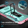 thumbnail image 6 of JTCASES for Google Pixel 8A Case, Slide Window + Adjustable Ring Kickstand + Magnetic Car Mount Drop Protection Anti-slip Shockproof Bumper Rugged Shell, Green, 6 of 8