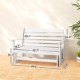 thumbnail image 3 of Patio Glider Bench w/ HDPE Slatted Double Rocking Chair, White, 3 of 7