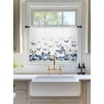 thumbnail image 3 of Sheer Curtains 54 Inch Length, Blue Butterflies Semi Sheer Curtains Light Filtering Window Treatment, Elegant Pastoral Butterfly Privacy Voile Drapes for Living Room Bedroom 52x54 Inch, 3 of 7