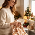 thumbnail image 7 of Clearance! Christmas Gingerbread Pattern Kitchen Towel, Absorbent Decorative Hand Dish Towel 24x16in, Holiday Xmas Tea Towel for Cooking Baking, Home Kitchen Decor & Christmas Gift, 7 of 7