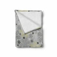 thumbnail image 2 of Grey and Yellow Soft Flannel Fleece Throw Blanket, Bohem Style Paisley Print Flowers Dots Art Image, Cozy Plush for Indoor and Outdoor Use, 50" x 60", Pale Grey White, by Ambesonne, 2 of 6
