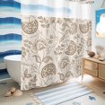 thumbnail image 5 of No Hook Shower Curtain, Khaki Fruit Shower Curtains for Bathroom with See Through Top Window, Country Retro Floral Botanical Plant Waterproof & Washable Bath Curtain Standard 72"x72", 5 of 9
