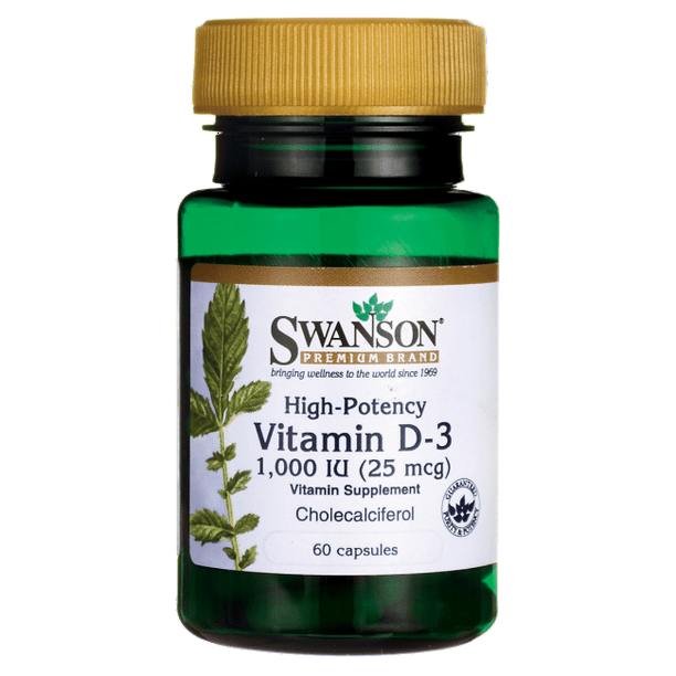 Swanson Vitamin D3 High Potency 1,000 Iu 60 Capsules