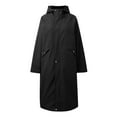 thumbnail image 4 of Womens Long Raincoats Rain Jacket Waterproof Packable Hooded Windbreaker Black L, 4 of 7