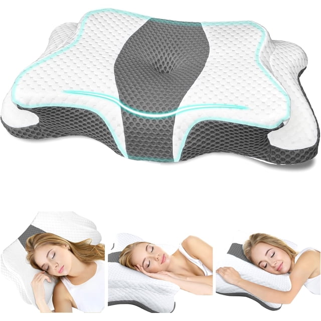 Almohada cervical almohada de espuma viscoelástica almohada ergonómica para dormir de lado espalda y estómago