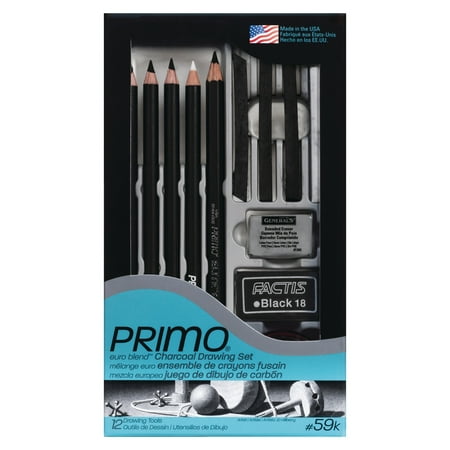 Pencil Charcoal Drawings - General Pencil Primo Euro Blend Charcoal Drawing Set