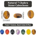 thumbnail image 2 of 42Pcs 7 Styles Chakra Stone Cabochons Natural Gemstones Flatback Polished Oval Cabochon Beads 8x10x4mm for Jewellery Making DIY Bracelet Necklace Earrings Craft, 2 of 6