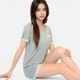 thumbnail image 7 of Lounge Women's Lace Trim Short Sleeve Pajama Set with Pocket Detail - Small, Gray, 7 of 7
