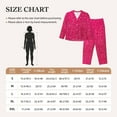 thumbnail image 4 of Pofeuu Rose Red Glitter Print Womens Pajamas Set Long Sleeve Sleepwear Button Down Nightwear Soft Pj Lounge Sets Button Down Pajamas Women-Small, 4 of 7
