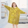 thumbnail image 5 of Wearable Blanket with Sleeves and Pocket Oversized Hooded Sweatshirt 3-14 YR Yellow Lemon Slices S, 5 of 7