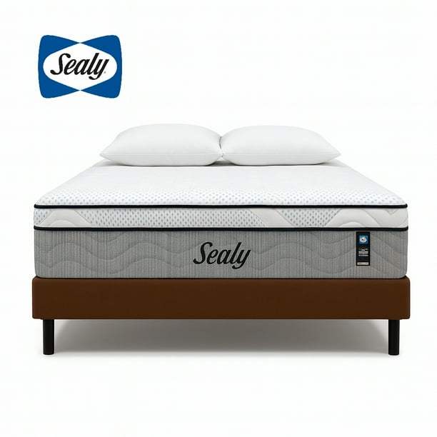Sealy | Phosturepedic Tecnology Colchon Queen Size Ortopédico + Box Queen Size Luxe Café