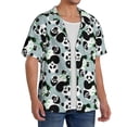 thumbnail image 2 of Kdxio Men's Hawaiian Shirt for Men Short Sleeve Shirt Panda And Eucalyptus Summer Casual Holiday Beach Button Down T-Shirts, 2 of 5