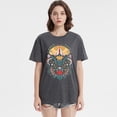 thumbnail image 3 of Vintage Boho Shirt Women Moon Moth Flower Graphic Tee Butterfly Floral Short Sleeve Casual Tee Tops, 3 of 7