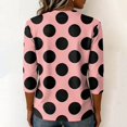 thumbnail image 6 of JULMCOMO Shirts for Women Polka Dot 3/4 Sleeve Crew Neck Casual Loose Fit T Shirts Retro Dot Trendy Comfy Tunic Tops Watermelon Red XL, 6 of 6