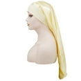 thumbnail image 2 of Extra Long Sleep Cap, High-Elasticity Satin Bonnet with a Wide Band, Designed for Long or Thick Hair to Stay Contained and Protected Overnight. Beige, 2 of 3