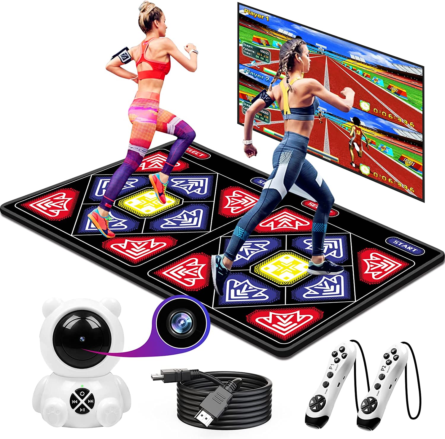 Electronic Dance Mat for Adult Kids, Yoga Fitness Double Dancing Step ...