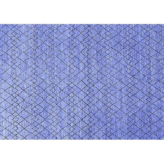 Ahgly Company Machine Washable Indoor Rectangle Solid Blue Modern Area Rugs, 2' x 3'