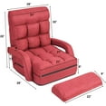thumbnail image 4 of GOFLAME Adjustable Folding Massage Lazy Sofa, Floor Chair Sofa, Padded Gaming Chair with Armrests and Pillow, 4 of 18