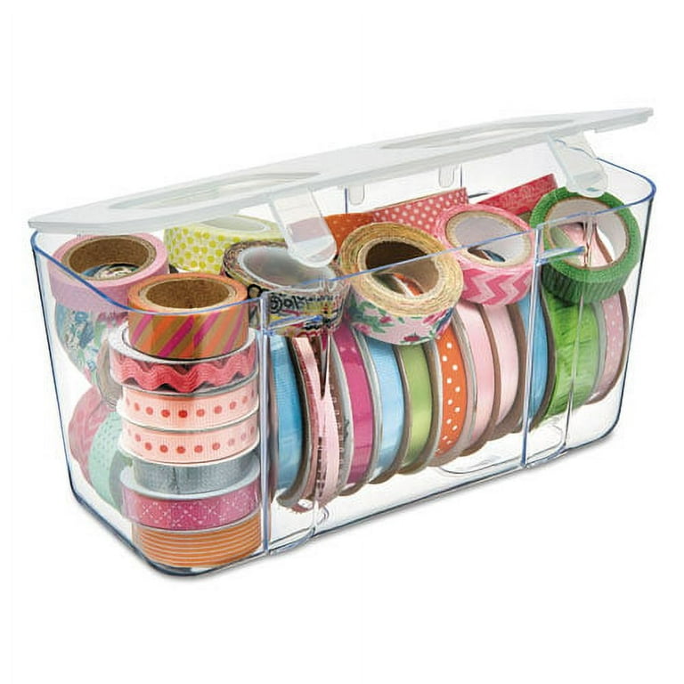 Stackable Caddy Organizer, Medium, Plastic, 8.8 x 4 x 4.38, White Stackable Caddy Organizer, Medium, Plastic, 8.8 x 4 x 4.38, White
