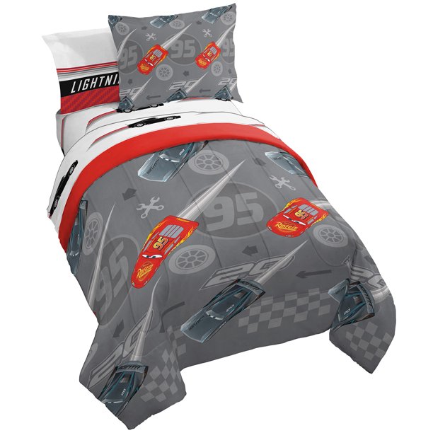 Disney Pixar Cars Lightning Speed Full Bed Set, Kids Bedding, 100