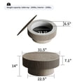 thumbnail image 5 of Noble House Leigh 31.5'' Round Modern Coffee Table with Hidden Storage, Solid Wood Veneer, Accent Tea Table, Grey, 5 of 10
