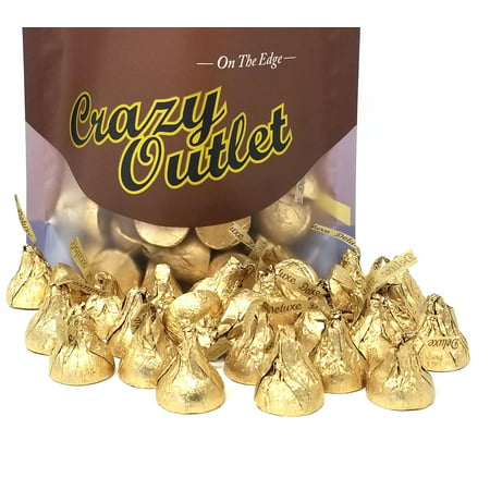 Hershey's Kisses Deluxe Whole Hazelnut , Milk Chocolate, Gold Foils,