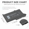 thumbnail image 2 of Laptop Battery For Dell Latitude 12 7280 7290 13 7380 7390 14 7480 7490 DJ1J0, 2 of 9
