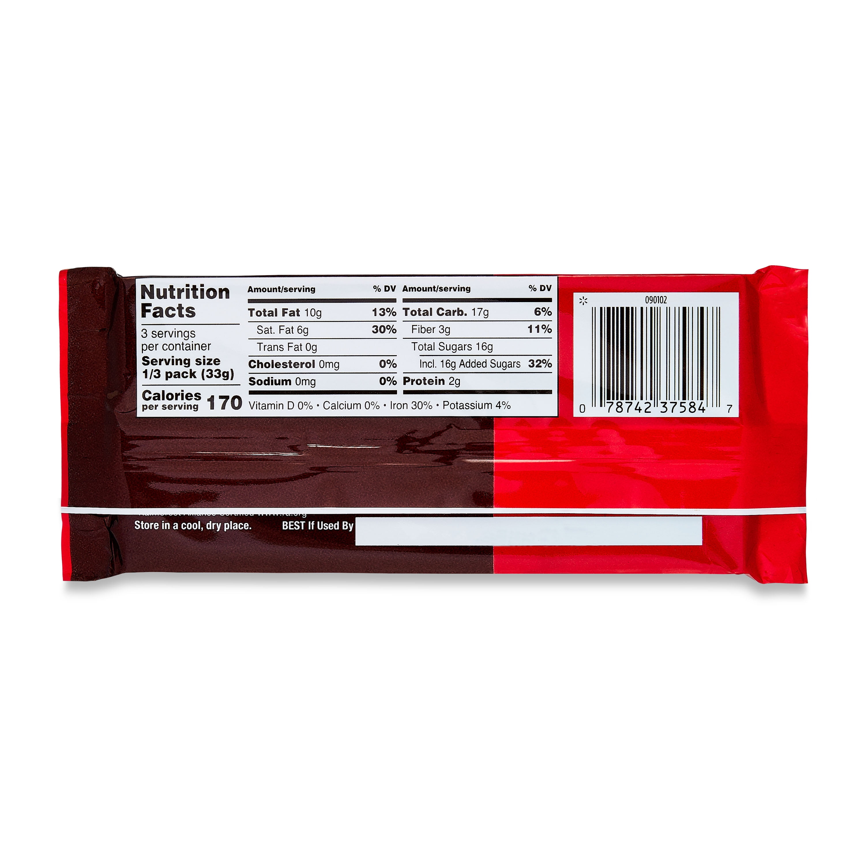 Great Value Dark Chocolate Bar, 3.52 oz