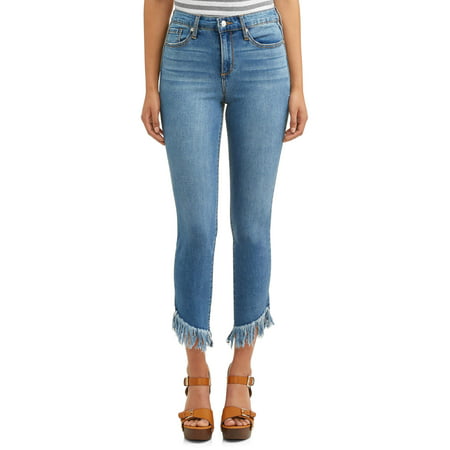 Sofia Jeans Rosa Curvy High Waist Fringed Hem Ankle Jean Women's (Medium (Best Jeans For Curvy Girls)