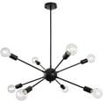 thumbnail image 6 of Chandelier Black Ceiling Lighting Metal Retro Industrial Vintage Pendant Lighting with 8 Lights use E26 Light Bulb for Indoor Kitchen Island Dining Room Living Room Hallway（8/10 lights-Black）, 6 of 8