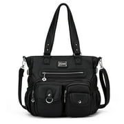 KL928 Large Tote Bag for Women Shoulder Crossbody Purses Hobo Bag (Black)