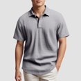 thumbnail image 2 of TANGQIOP T-Shirts for Men Short Sleeve Linen British Style Loose Breathable Collared Neck Polo Shirts Solid Color Quick Dry Loose Grey XXL, 2 of 8