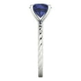 thumbnail image 3 of 2 ct Round Cut Simulated Blue Sapphire Solitaire Engagement Ring for Women in 18K White Gold, 3 of 5