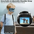 thumbnail image 4 of Dteck for iPad 10th Gen 10.9 inch 2022, Heavy Duty Shockproof Rugged Shoulder Strap Foldable Kickstand Cover with Pencil Holder, Black, 4 of 7
