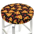 thumbnail image 3 of Bingfone Cartoon Pizza Padded Round Bar Stool Cover Cushion with Elastic Fabric Round Chair Seat - Cartoon Pizza, 3 of 7