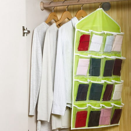 

2 Set 16 Pockets Clear Hanging Storage Bag Over The Door Oxford Waterproof Wall Door Closet Organiser for Underwear Bra Socks Closet Storage Organizer-4 Colors Sale 4205