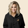 thumbnail image 4 of Dalix Hot Dog Ghost Embroidered Fleece Cropped Hoodie Cold Fall Winter Women in Dark Heather M Medium, 4 of 5