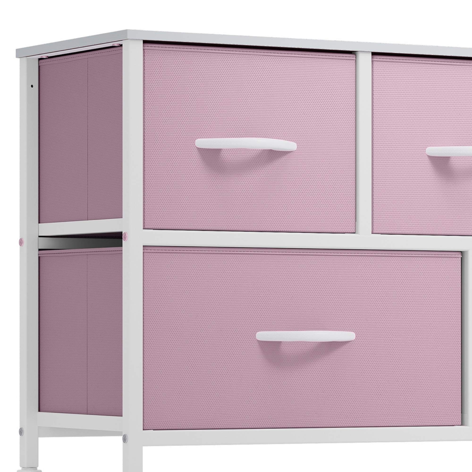 ModFusion 5-Drawer Fabric Dresser – Pink Storage Organizer for Adults & Teens, Bedroom & Living Room