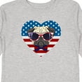thumbnail image 4 of Inktastic Pug Dog Patriotic US Flag Heart Boys or Girls Long Sleeve Toddler T-Shirt, 4 of 5