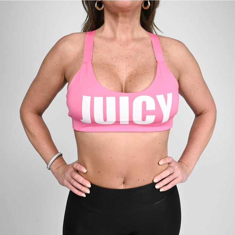 Shop LC Women JUICY COUTURE Pink Color Big Logo Sports Bra and Wide Strap  Size - Gifts 