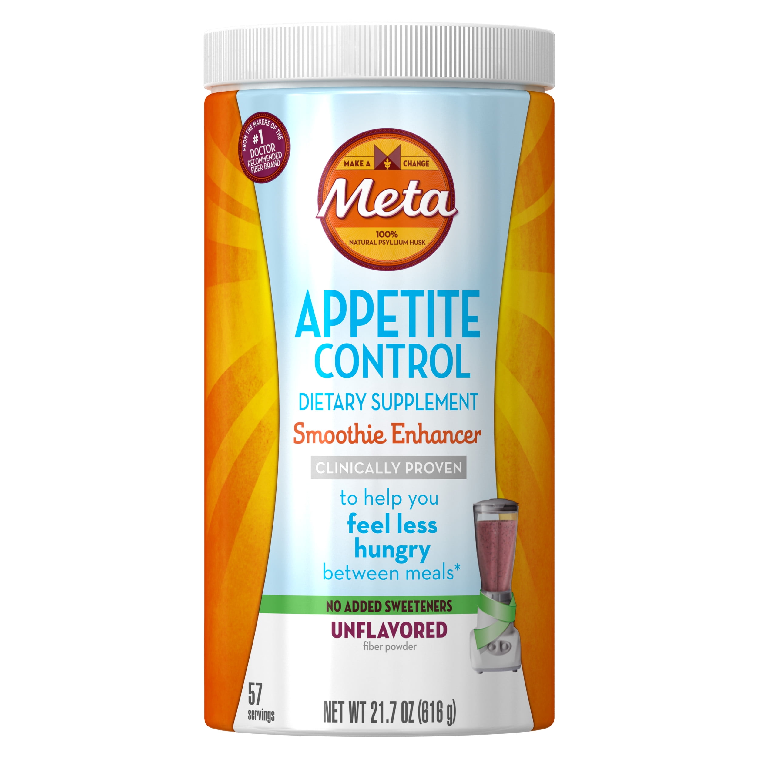 Metamucil Appetite Control Psyllium Fiber Supplement Smoothie Enhancer