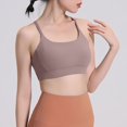 thumbnail image 5 of Womens Sports Bras Sports Bra Vest Push-Up Yoga Fitness Sports Bra With Removable Chest Pad Sport Bras for Women Khaki S, 5 of 6