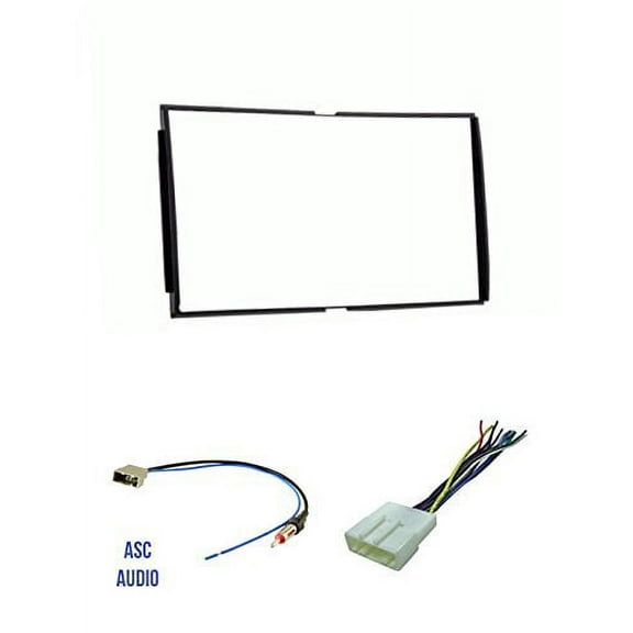 ASC Car Stereo Install Dash Kit, Wire Harness, and Antenna Adapter for installing a Double Din Aftermarket Radio for 2007 2008 2009 2010 2011 2012 Nissan Sentra (without pocket door above radio)